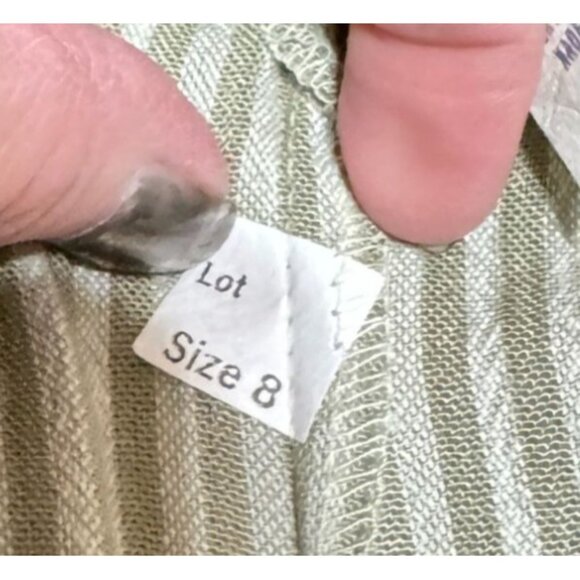 Vtg Pin Striped Short Suit  Sz M Padded Shoulders Pockets Toni Garment CC Magic - Picture 8 of 10